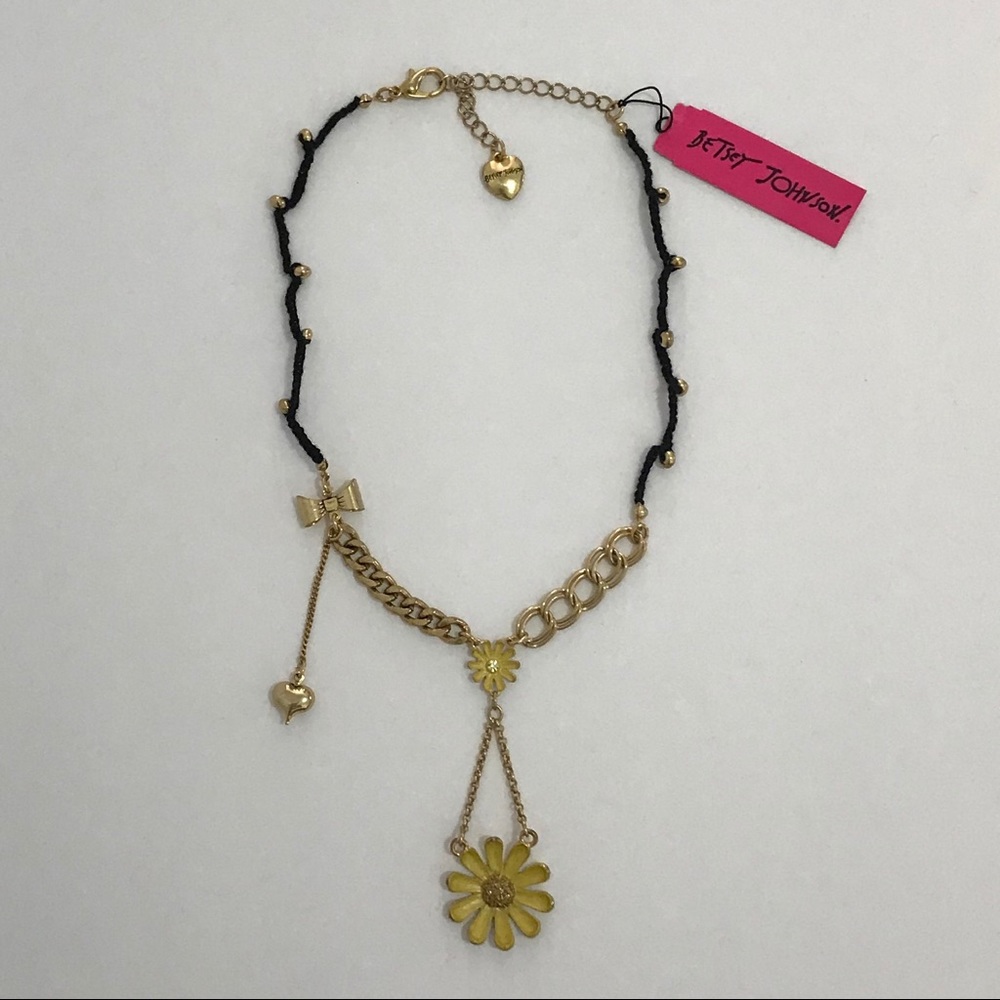 Betsy Johnson Yellow Flower Pendent